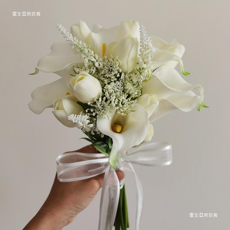照韩式郁金马蹄莲领证手花香婚礼花拍道捧具婚F968TTT7礼新娘装饰