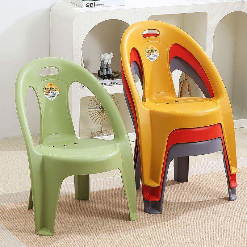 厚儿童塑儿靠背椅加其他/oth餐椅耐料用胶凳幼园家用茶几成人凳子