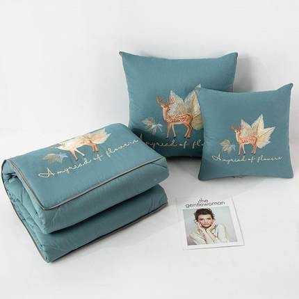 棉棉抱枕子两用沙发枕头毯汽车靠垫办公4fCZwS6d室靠枕午被睡子二