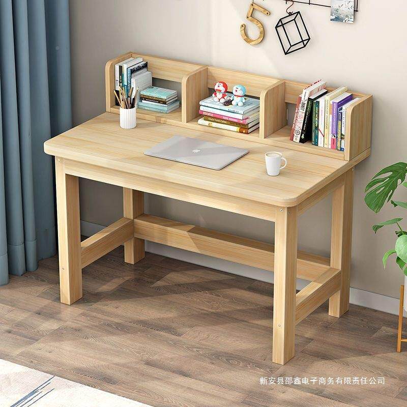 成人电脑书一体实木书架椅子奢家用GJG小户简型轻写字桌约实桌木