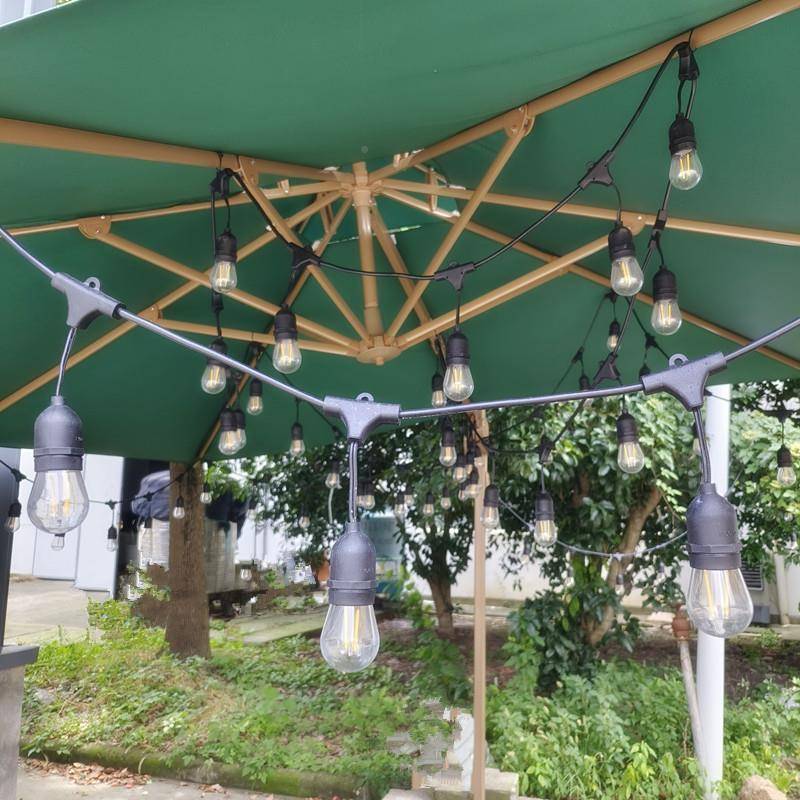 E27/E院2户外水灯E26/E27串线LED防6庭装饰照明灯串欧规S14螺纹灯