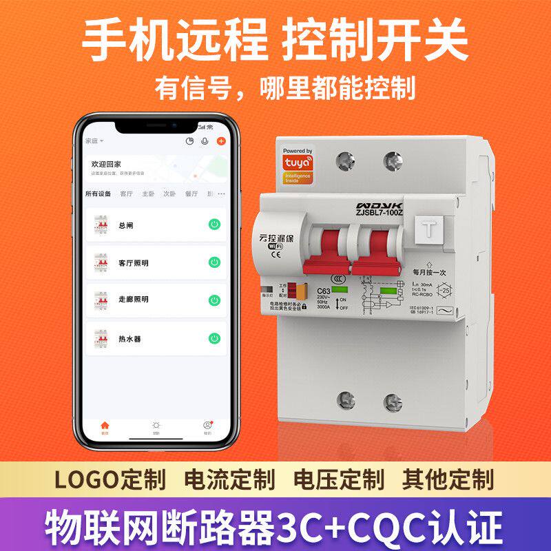 涂鸦智能WIFI手机远程遥控定时小型断路器家用总闸220V漏保空开