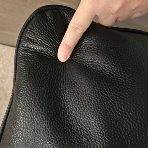 现代意式黑色真皮沙发头层牛皮小户型直排沙发羽绒高靠背沙发