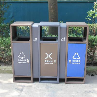厂家供户外垃圾桶小应JK-6843区不锈钢分类果箱环卫垃皮圾箱室外