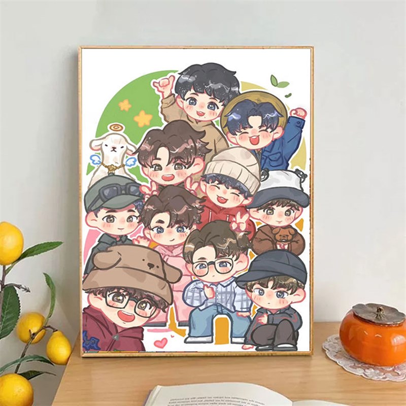 十个勤天数字油画手工填充绘画填色diy高级感来图定制治愈系外框