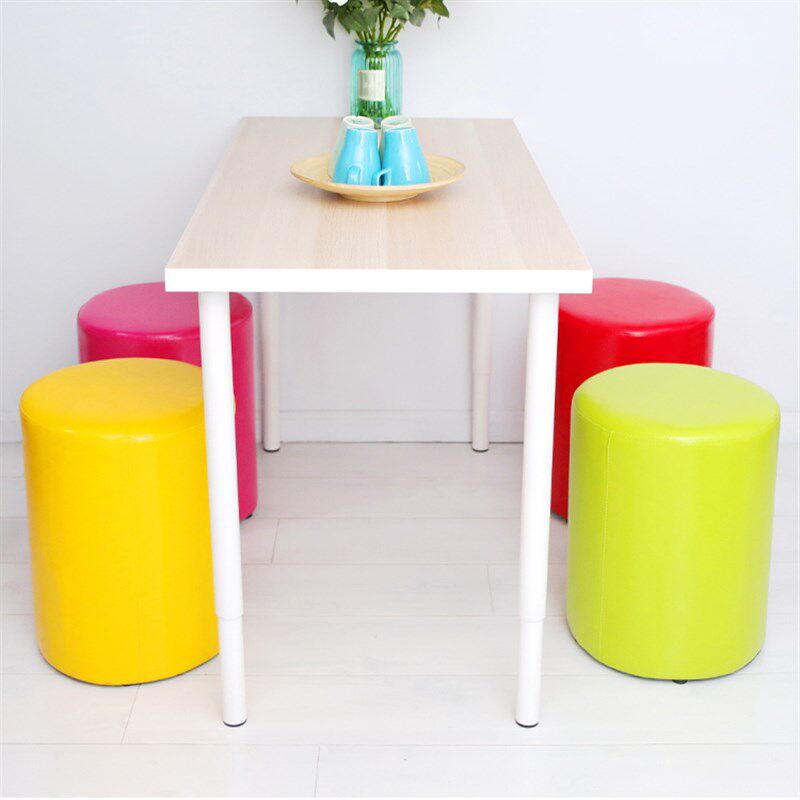 纯色 换鞋沙发脚踏 ktv茶几墩 小矮儿童凳子 pu皮面 梳妆软包圆凳