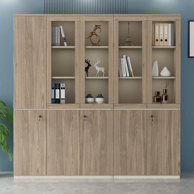 文件柜资料柜办公柜子储物柜员工带锁收纳柜木质书柜办公室置物柜