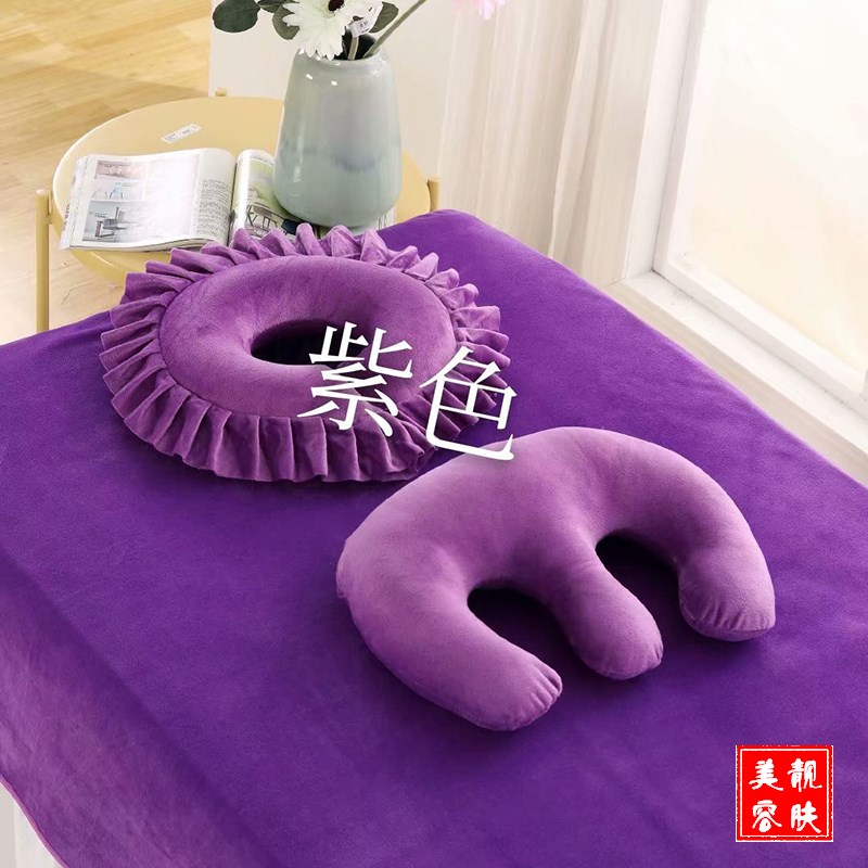 美容乳胶洞趴枕芯垫脸枕美容院专用推拿按摩床圆形U型月子护胸枕