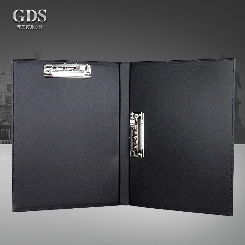 商务办公A4文件夹活插页 皮革金属双夹打孔经理夹会议资料夹定制