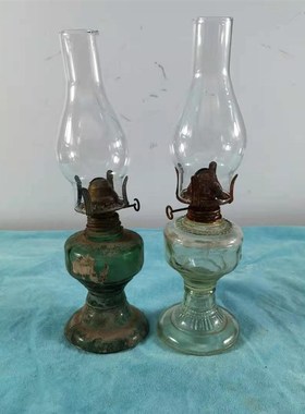 民俗老物件怀旧收藏老煤油灯老油灯老式玻璃灯罩旧货复古装饰摆件