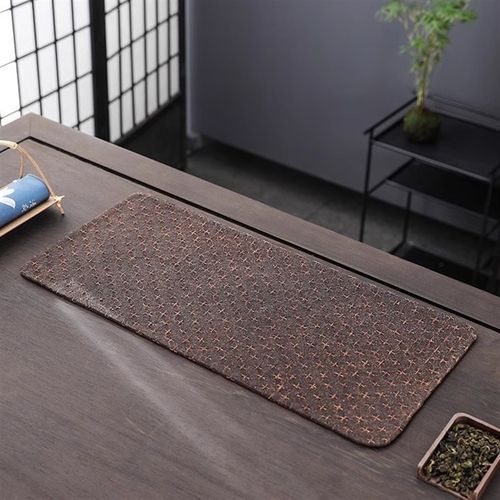 香云纱茶席柞蚕丝老料干泡席高档真丝茶垫布艺隔热垫布垫茶道桌旗