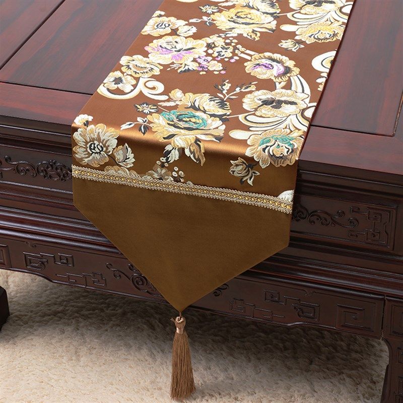 中式玉佩时尚简约田园餐桌桌旗桌布茶几布艺床旗台布锦缎桌布定制,居家布艺,桌旗,淘宝优惠券,粉丝福利购,淘宝优惠卷