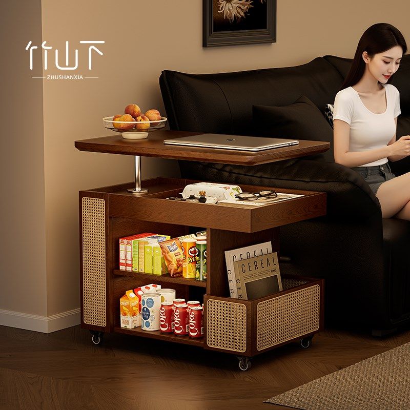 移动茶几实木升降客厅沙发卧室床边小推车边几2025新款角几小方桌,住宅家具,角几/边几,淘宝优惠券,粉丝福利购,淘宝优惠卷