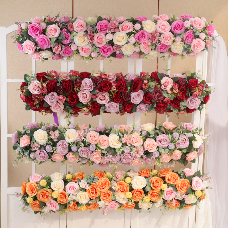 订制花排 婚庆花装饰布景绢花橱窗婚礼迎宾区花排拍照摄影道具