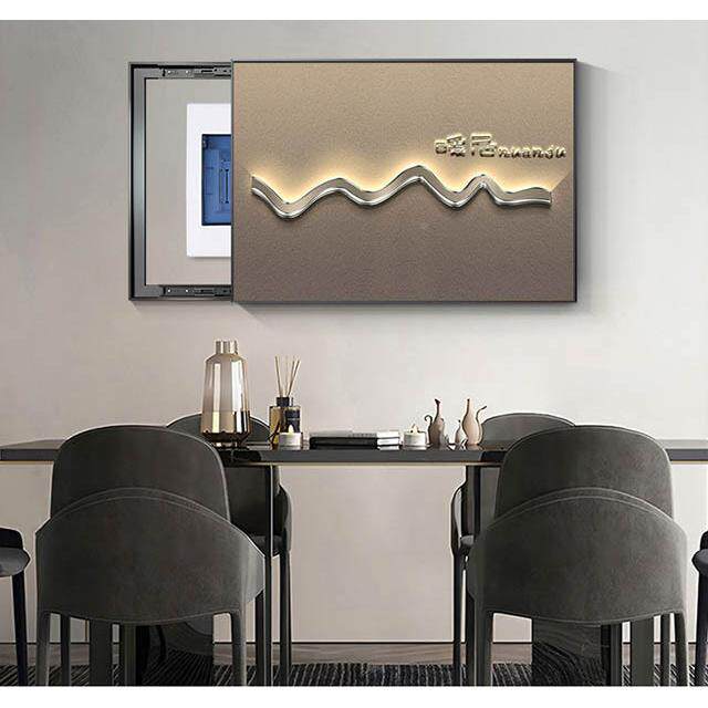 抽简象线条电艺COO术电表箱装配饰画小i清新现代约弱箱电箱轻奢晶