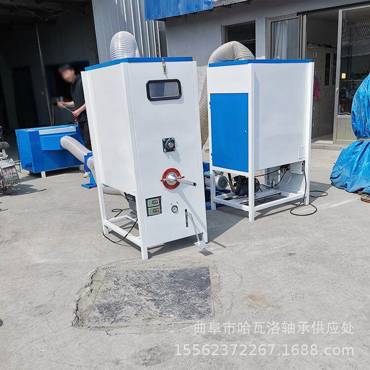 ZX-100纤单口沙发枕充棉机松7d15d短维棉开机泡沫颗粒坐抱垫充装