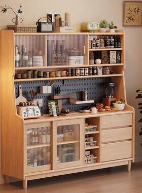 BAS实木餐边柜靠墙物一体高储代柜置架简约现厨房日式家用物茶水