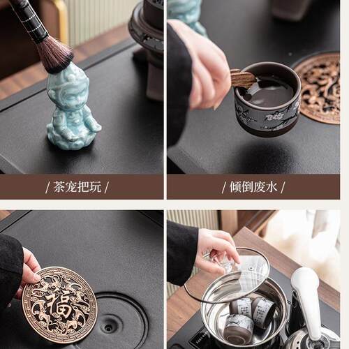 全自动部上盘水烧套水壶一体小号茶紫砂茶F9777577具装底家用客厅
