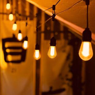 新品 火焰S14球泡L外E灯串户露营灯复古水防花园庭BTV院灯E2D6