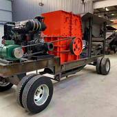 锤式 破碎机小型筑移动式 碎石机水砖AGE块鹅卵石花岩建岗垃圾粉碎