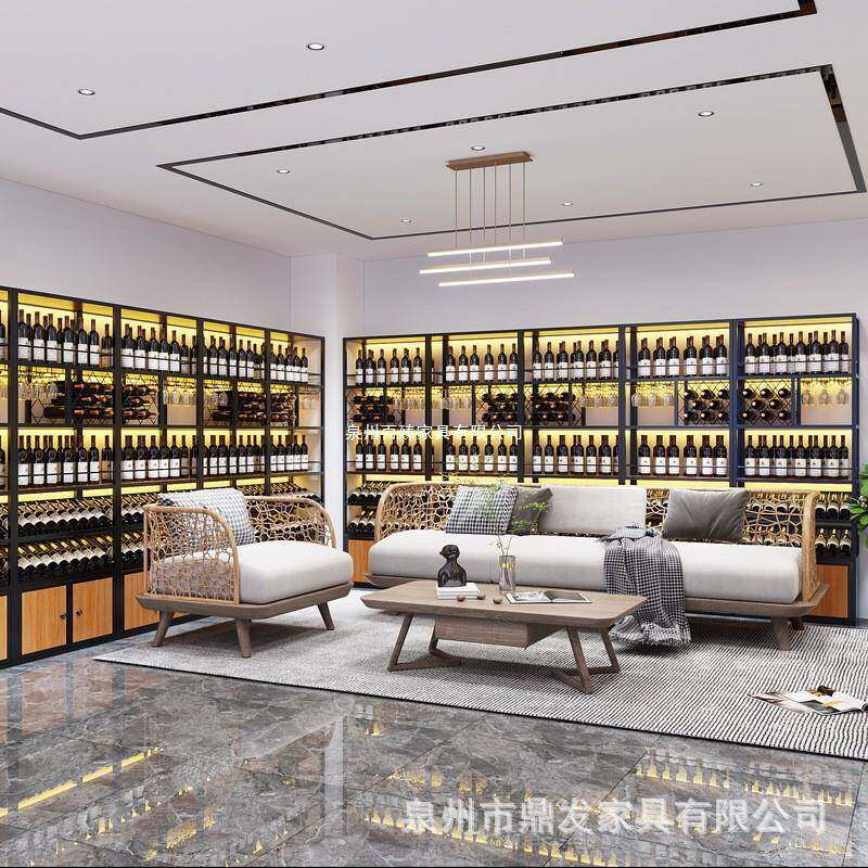 落层地酒MD-027柜酒架酒置物架子酒庄酒窖靠墙用红柜多展示架商铁