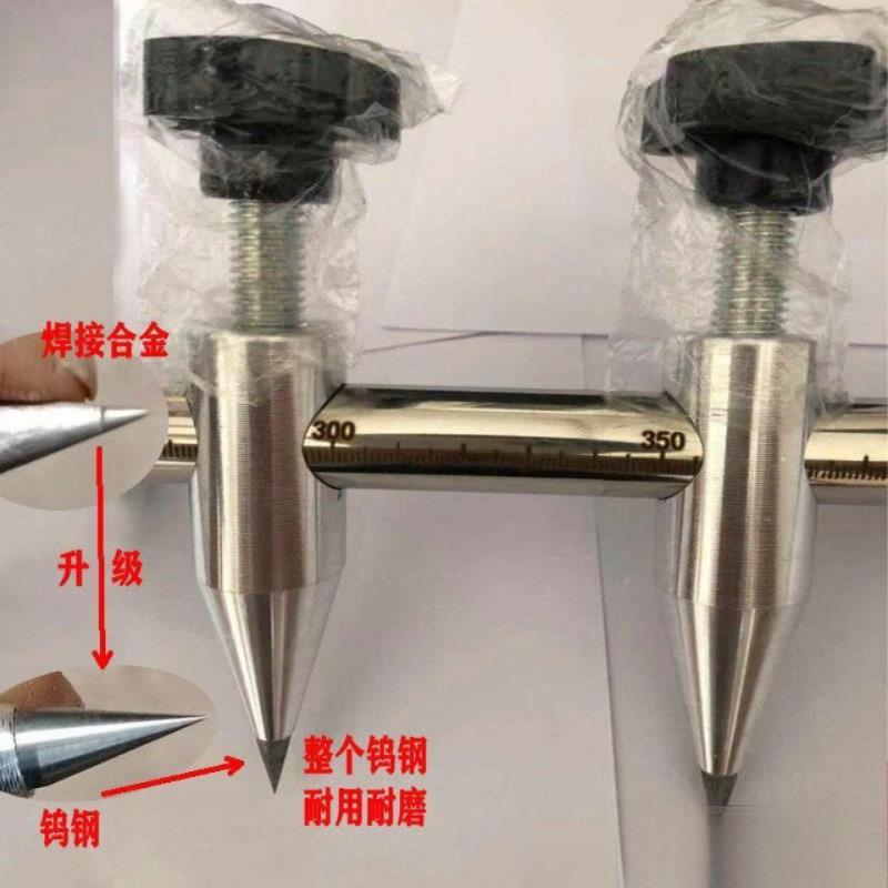 钢OON钳工地规加划规钨合金划线地规钨钢圆规长杆带刻度木工画