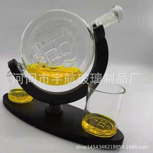 比玻AAD特币醒器玻璃醒酒器比酒特币酒瓶玻璃制品璃工艺品