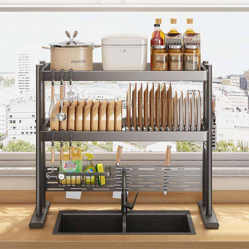 厨房沥水收架水槽碗盘置物架碗LS台面家用碗碟多功盘能碟水池碗纳