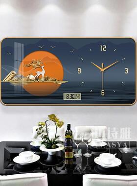 现表代轻奢钟挂钟XY849953客家用时尚万年历子钟餐电厅装厅饰画日