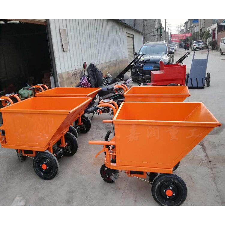 工地电动粮灰斗车车手推三轮翻斗推土推食613工具车