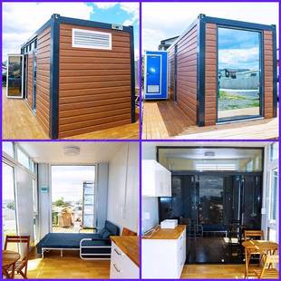 集装 打箱临户外住人建办公室玻璃幕墙民宿玻璃 包箱板房出墙口拼装