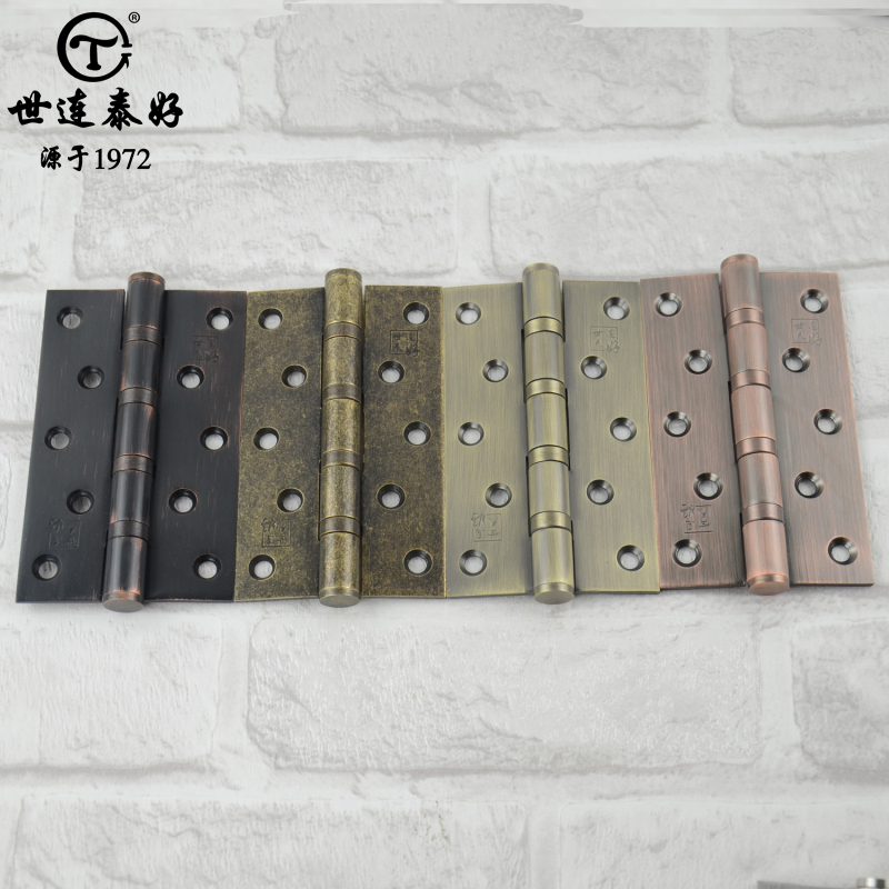世连泰好4寸5寸不锈钢静音轴承平开合页金色黑色仿古铜铰链实木门