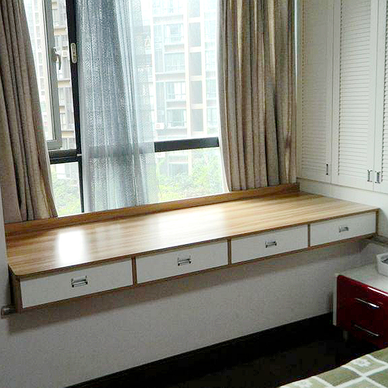 定制飘窗柜书桌写字台定做窗台储物抽屉柜收纳转角飘窗电脑桌订制