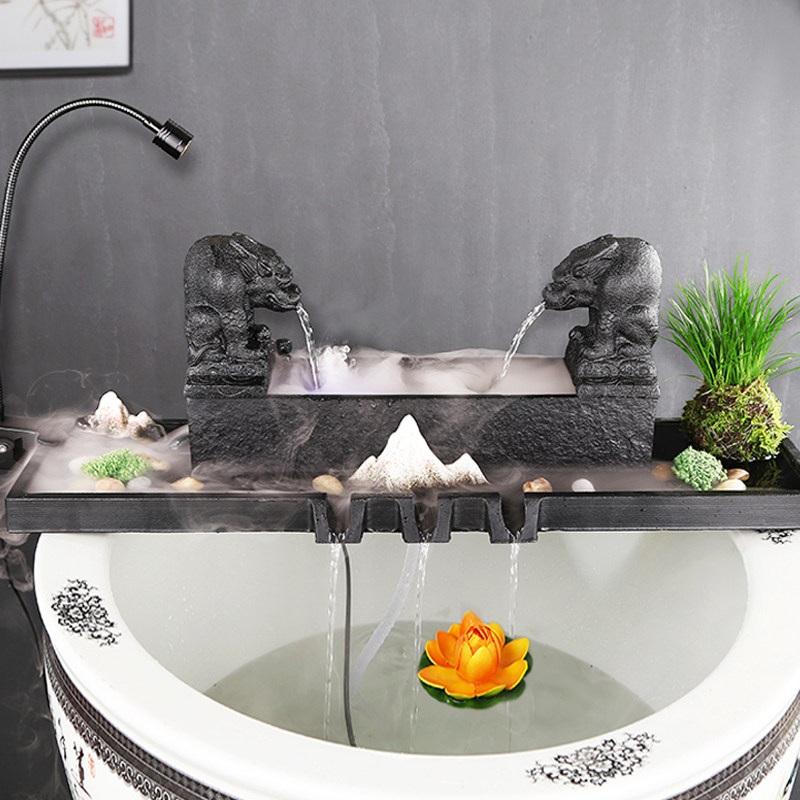 古法养鱼造景套餐流水器循环水帮浦室外庭院子石槽假山流水摆件配,家居饰品,流水摆件,淘宝优惠券,粉丝福利购,淘宝优惠卷