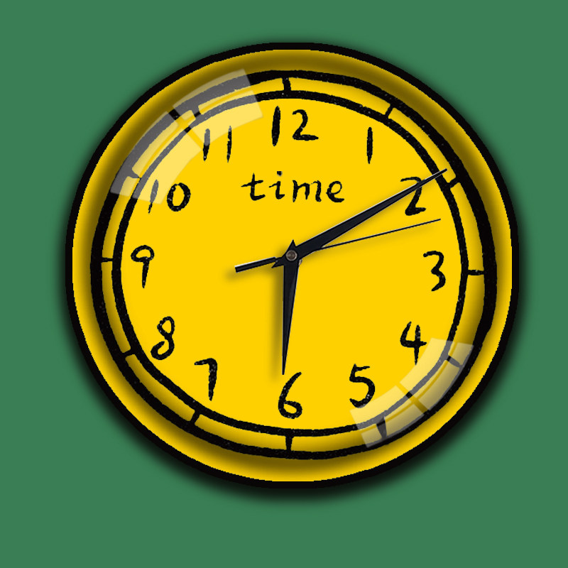 客餐厅时尚极简创意卡通手绘风超静音圆形纯色艺术小清新挂钟