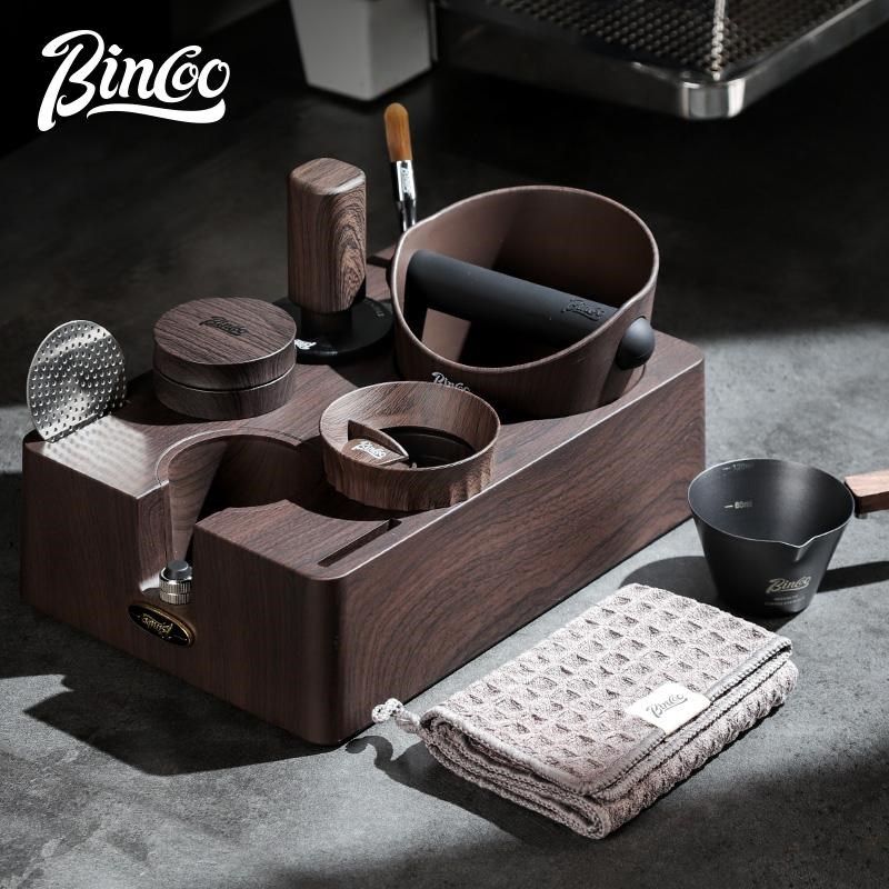 咖啡压粉底座敲渣桶布粉器压粉器三件套咖啡机器具收纳底座套装