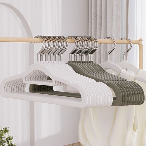 植绒衣架家用挂衣10个整理师专用肩角无痕防滑衣挂收纳架子衣撑