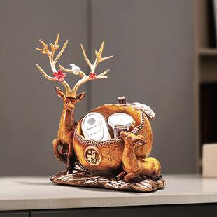 户进门入口鞋柜钥匙收纳摆件福鹿新式客中厅玄关放软装饰乔UEG迁