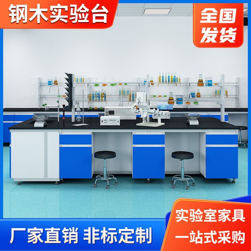 实验台试剂架化学钢木全钢实验台定制实验室工作台物理化学实验桌图片