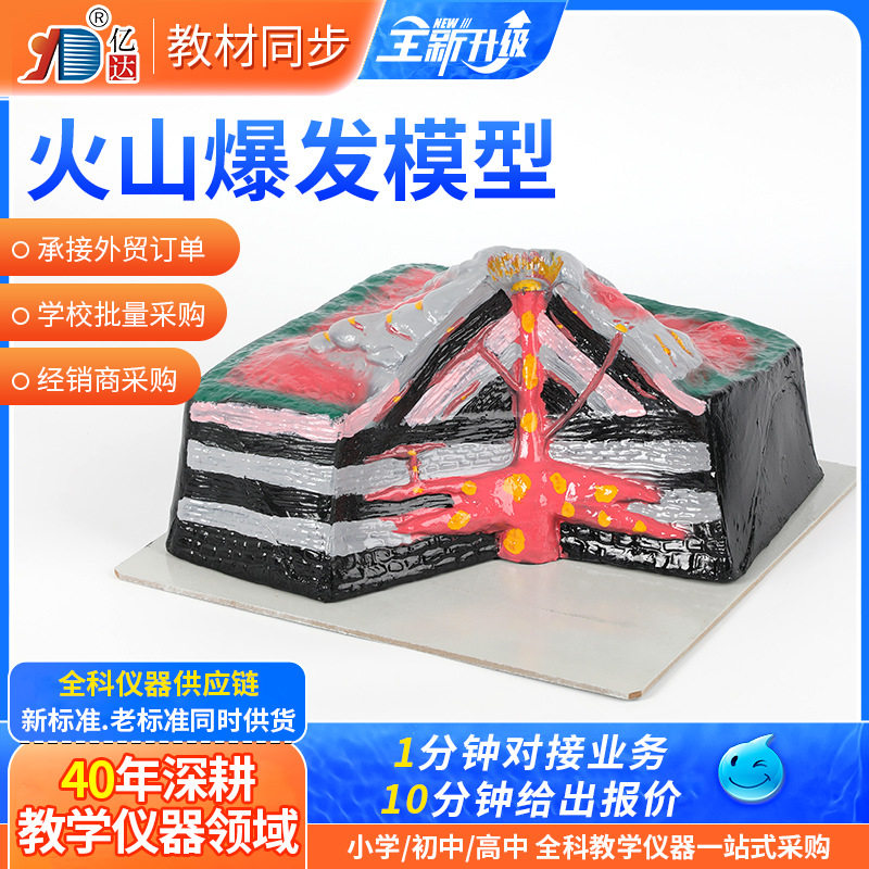 新课标火山爆发模型 火山模型 演示地壳地理地质熔岩喷发