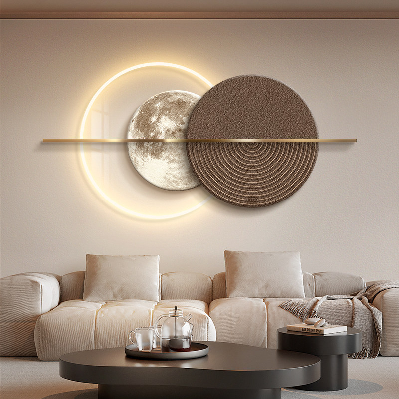 现代极简客厅沙发背景墙装饰画立体砂岩壁灯画高级感抽象卧室挂画,家居饰品,现代装饰画,淘宝优惠券,粉丝福利购,淘宝优惠卷