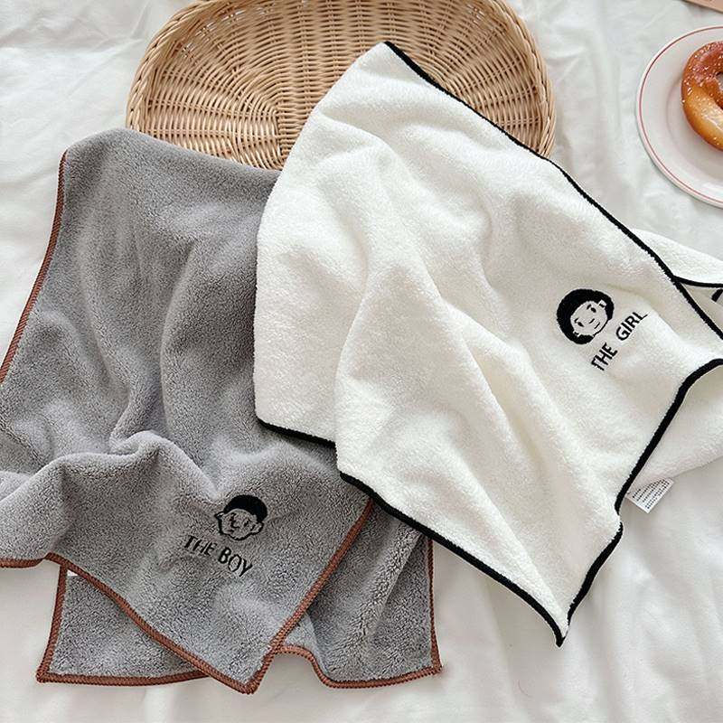 毛巾吸水不掉毛珊瑚绒洗澡擦头发专用男士洗脸情侣家用速干柔软