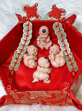 安床求子摆件 早生贵子福娃 婚庆祝福 助孕添丁四喜娃娃画送厂家