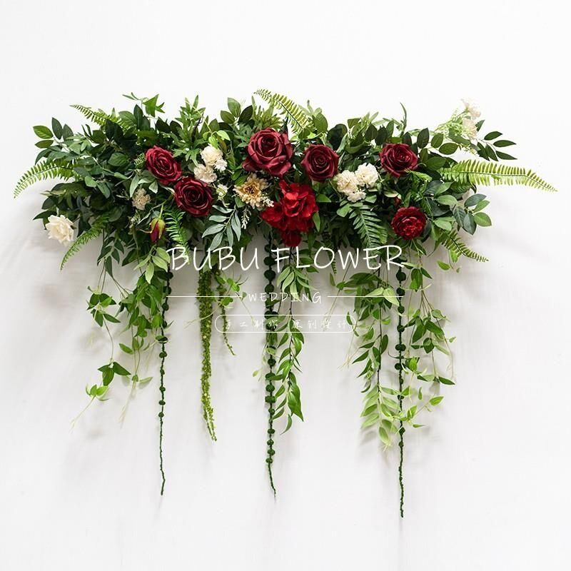 结婚花艺布置森系仿真花婚庆迎宾花挂花订婚花艺摆件婚礼舞台背景