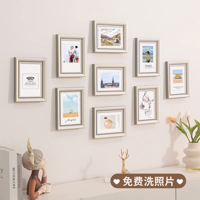 创意相框组合简约照片墙客厅挂墙定制背景墙装饰可洗相片墙免打孔