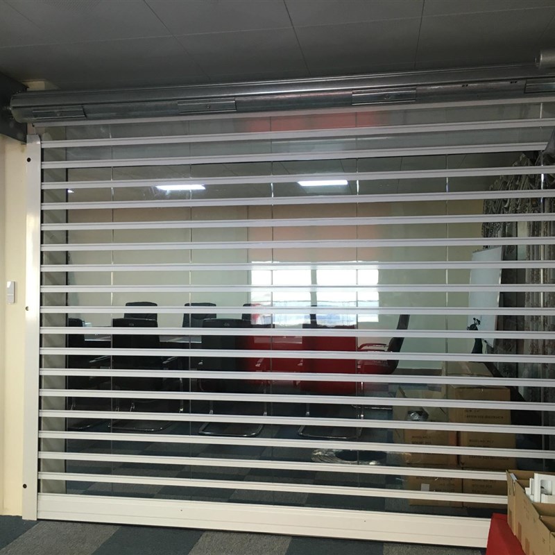 商铺PVC水晶电动卷帘门铝合金透视遥控卷拉门防盗铁门卷闸门定制