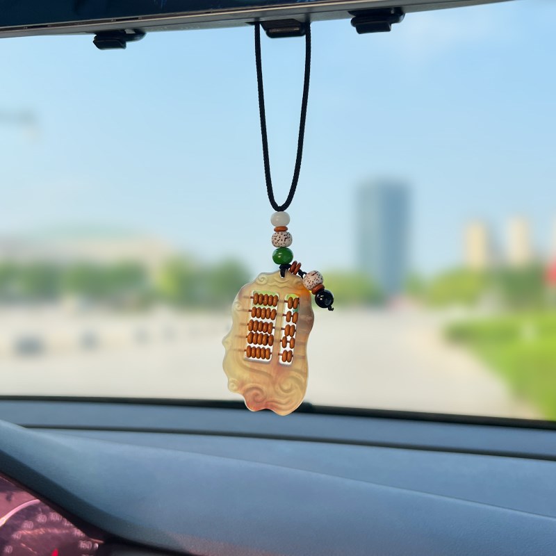 新款如意算盘招财汽车后视镜挂件车内装饰品挂饰吊坠车载用品高档