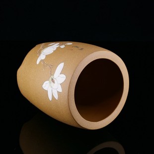 高档精品宜兴原矿段泥精工泥绘白玉兰春兰绿云大富贵兰花盆盆景盆