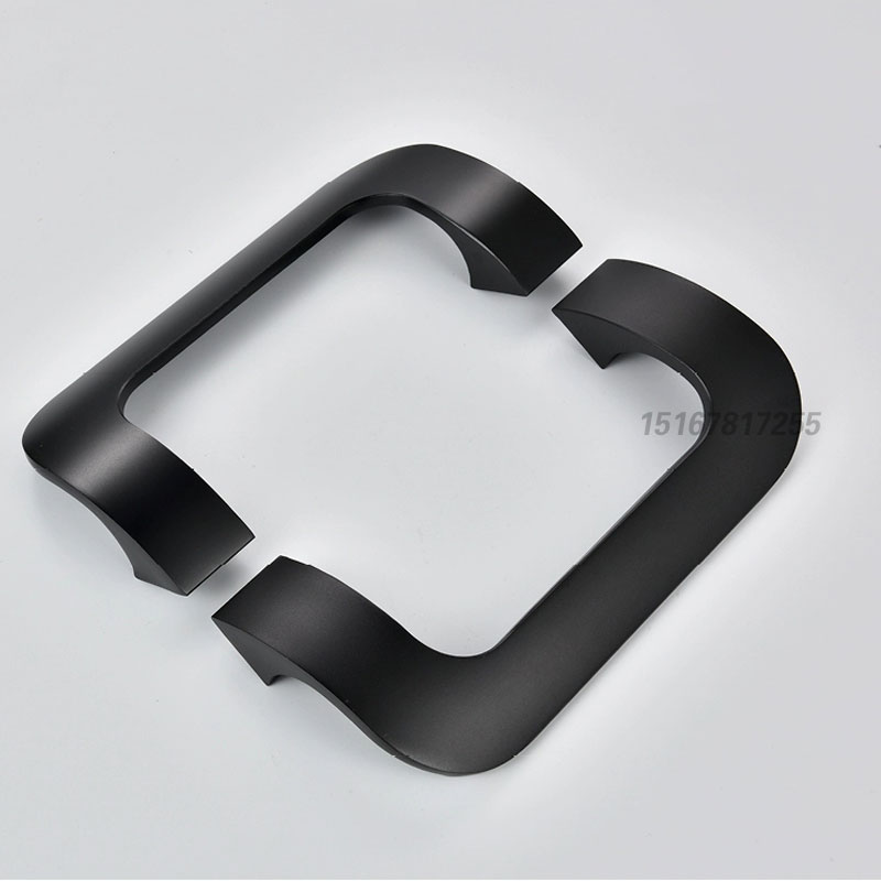 地弹无框玻璃门拉手推拉大门把手铝合金有框门拉手实木门把手黑色