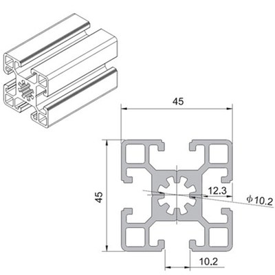 金甫工业铝型材4545欧标工作台操作台机器人框架支架机脚4545围栏